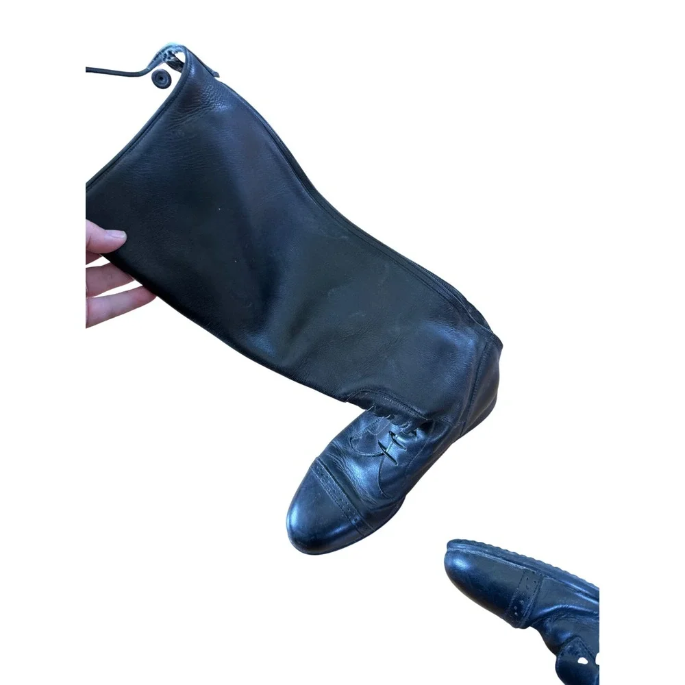 Rectiligne riding boots long black‎ leather equestrian riding boots
